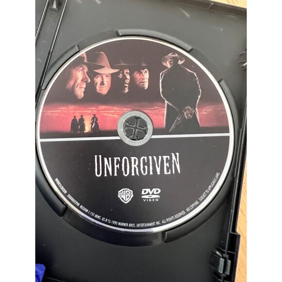 Unforgiven 1992 DVD Clint Eastwood Gene Hackman Western Movie Pre-Owned - Picture 2 of 4